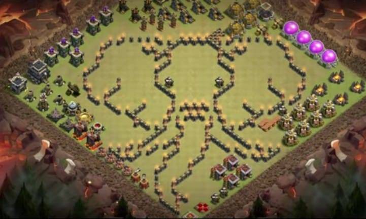 Troll Base TH9 with Link - Funny, Troll & Art Base Layout - Clash of Clans #6