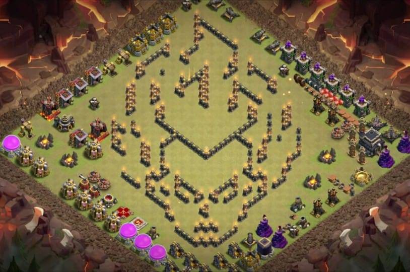 Troll Base TH9 with Link - Funny, Troll & Art Base Layout - Clash of Clans #5