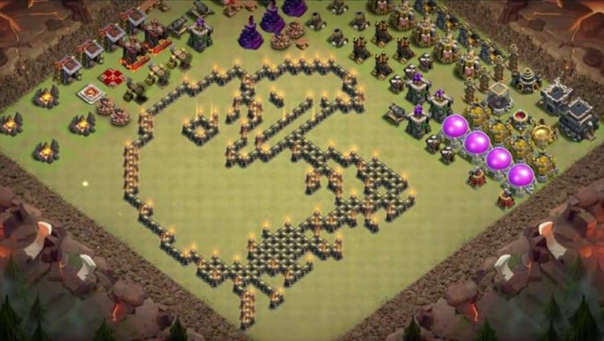Troll Base TH9 with Link - Funny, Troll & Art Base Layout - Clash of Clans #7