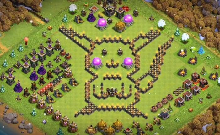 Troll Base TH9 with Link - Funny, Troll & Art Base Layout - Clash of Clans #1