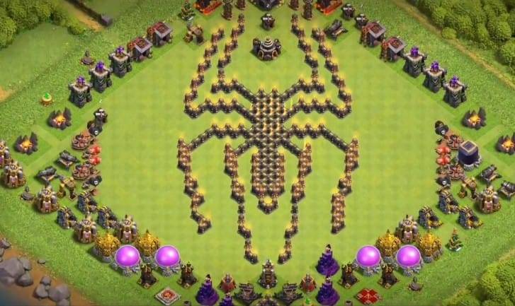 Troll Base TH9 with Link - Funny, Troll & Art Base Layout - Clash of Clans #19