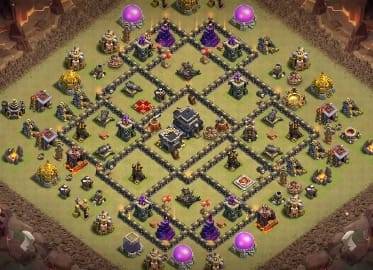 War Base TH9 with Link CWL War Base Layout - Clash of Clans #9