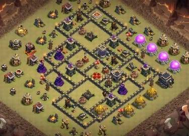 War Base TH9 with Link CWL War Base Layout - Clash of Clans #5