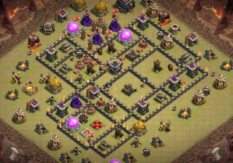 War Base TH9 with Link CWL War Base Layout - Clash of Clans #6
