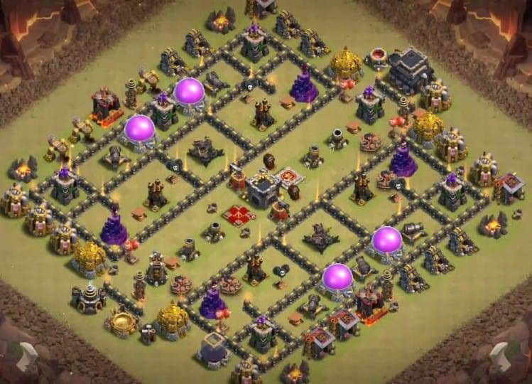 War Base TH9 with Link CWL War Base Layout - Clash of Clans #4