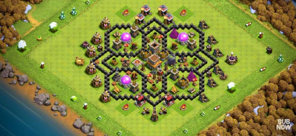 Farming Base TH8  With Link Max, Hybrid - Layout  Plan  Design - Clash of Clans  - #1