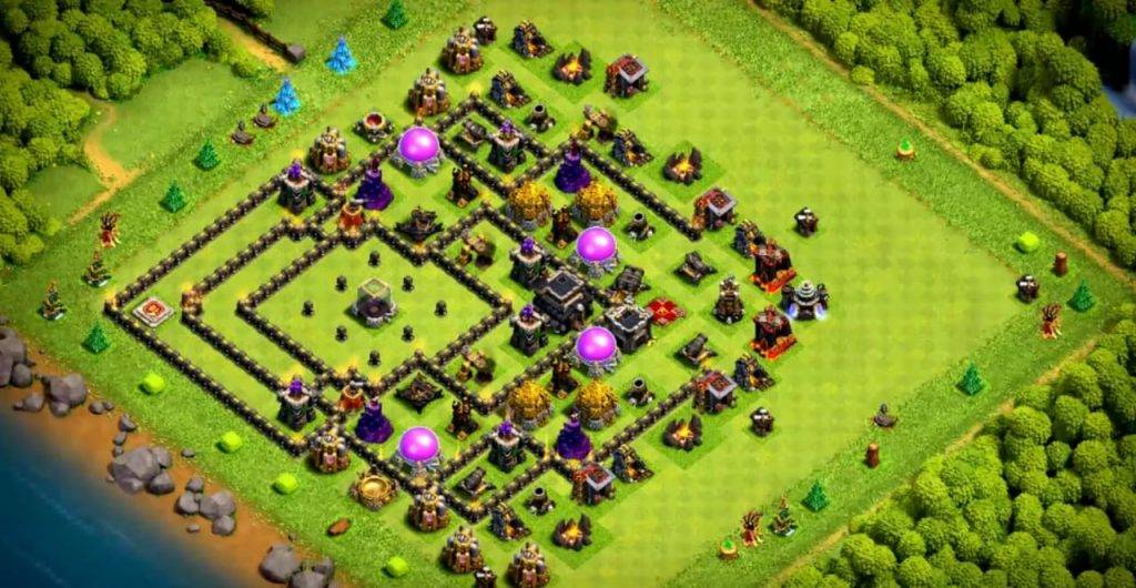 Farming Base TH9 With Link Max, Hybrid - Layout  Plan  Design - Clash of Clans  - #8