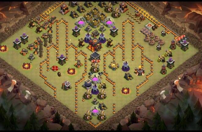 Troll Base TH10 with Link - Funny, Troll & Art Base Layout - Clash of Clans #9