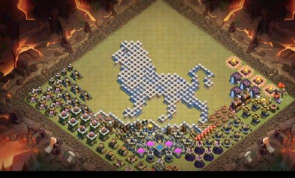 Troll Base TH12 with Link - Funny, Troll & Art Base Layout - Clash of Clans, #4