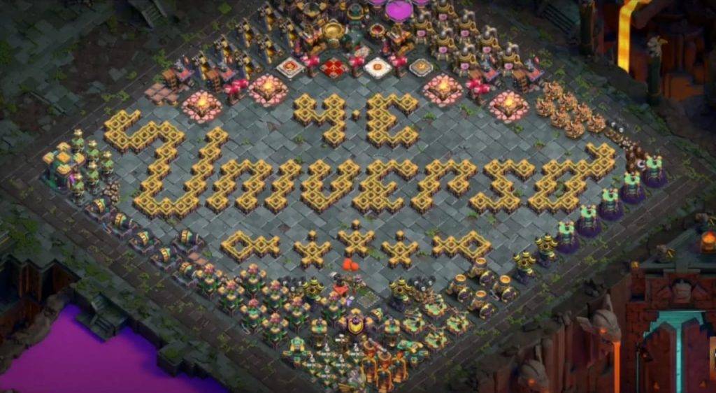 Troll Base TH14 with Link - Funny, Troll & Art Base Layout - Clash of Clans, #7