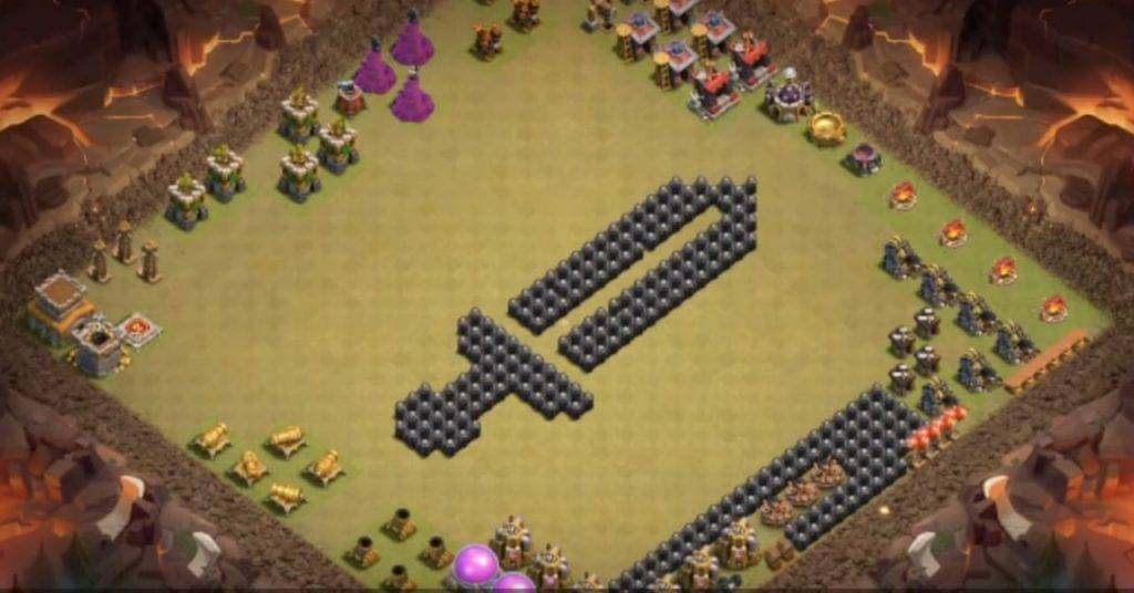 Troll Base TH8 with Link - Funny, Troll & Art Base Layout - Clash of Clans, #1