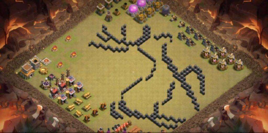 Troll Base TH8 with Link - Funny, Troll & Art Base Layout - Clash of Clans, #5