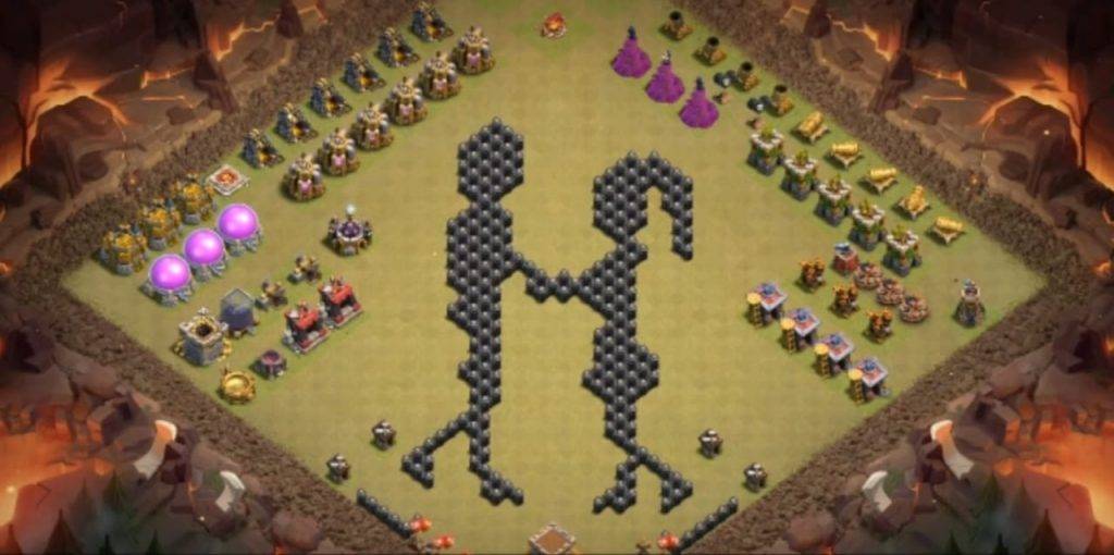 Troll Base TH8 with Link - Funny, Troll & Art Base Layout - Clash of Clans, #6
