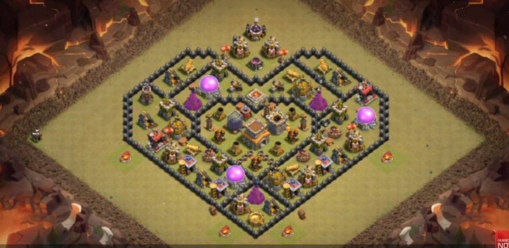 Troll Base TH8 with Link - Funny, Troll & Art Base Layout - Clash of Clans, #8