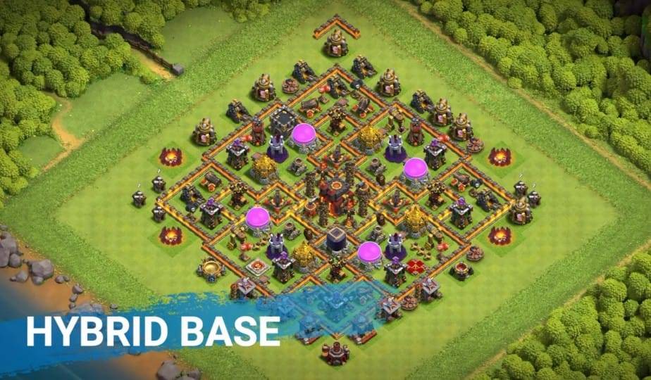 Trophy / Defense Base TH10 With Link TH Layout - Clash of Clans - #1