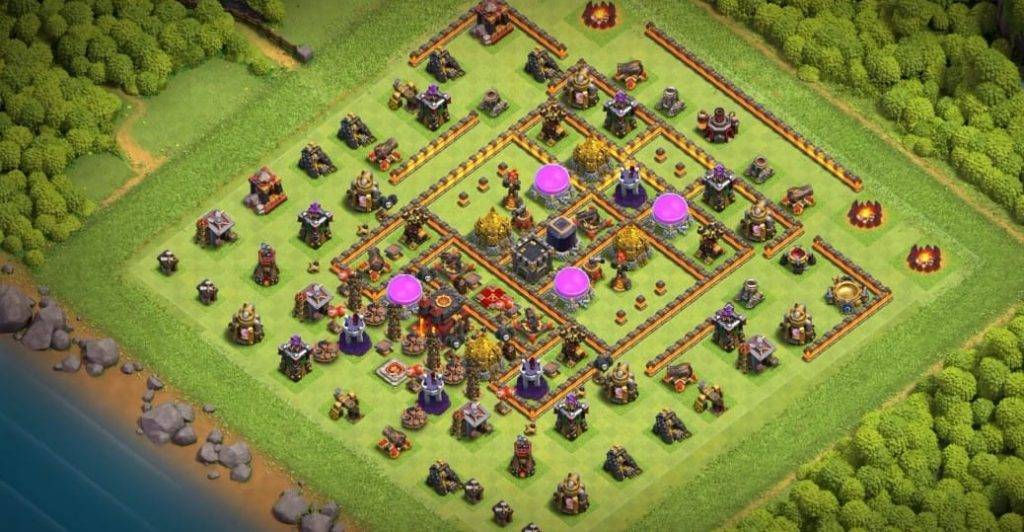 Trophy / Defense Base TH10 With Link TH Layout - Clash of Clans - #8