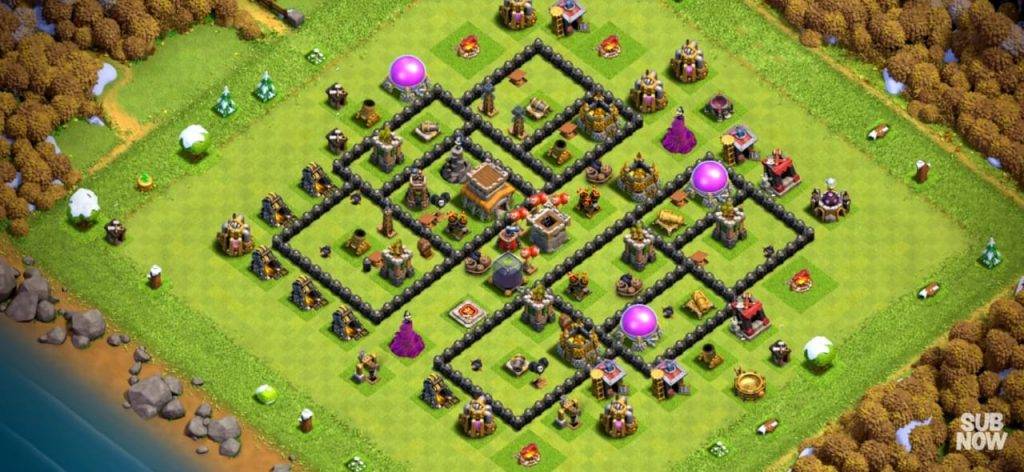 Trophy  Defense Base TH8 With Link TH Layout - Clash of Clans - #3