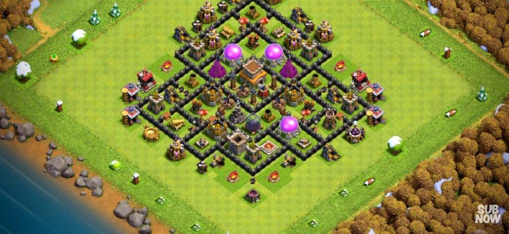 Trophy  Defense Base TH8 With Link TH Layout - Clash of Clans - #8