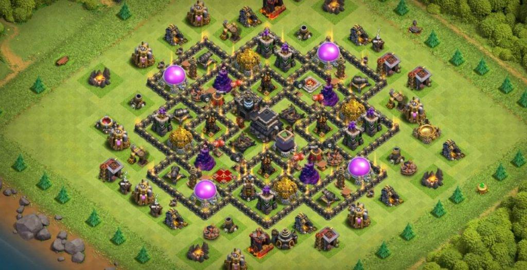 Trophy / Defense Base TH9 With Link TH9 Layout - Clash of Clans - #1