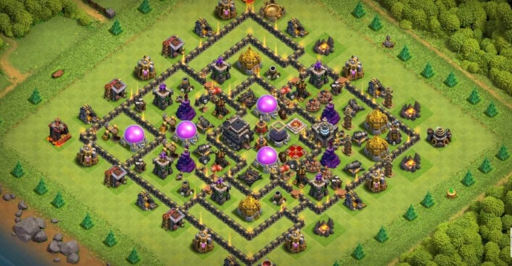Trophy / Defense Base TH9 With Link TH9 Layout - Clash of Clans - #2