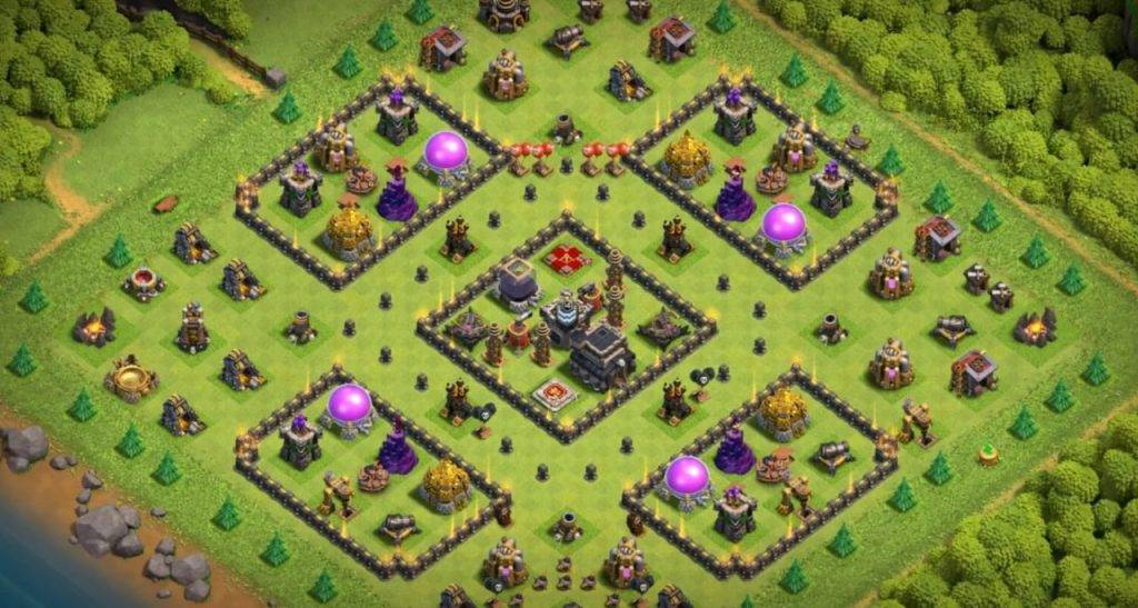 Trophy / Defense Base TH9 With Link TH9 Layout - Clash of Clans - #4