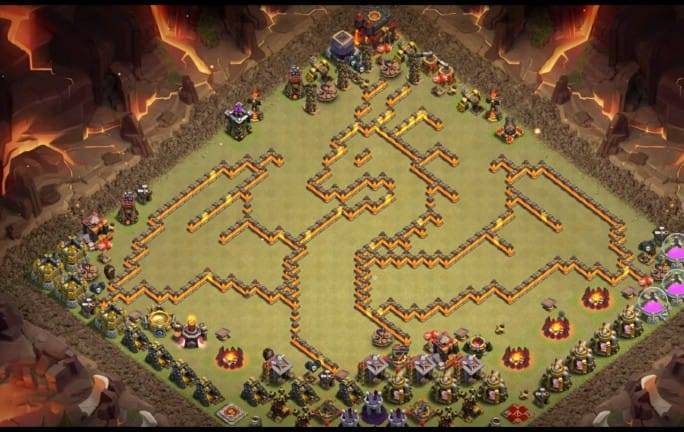 Troll Base TH10 with Link - Funny, Troll & Art Base Layout - Clash of Clans #5