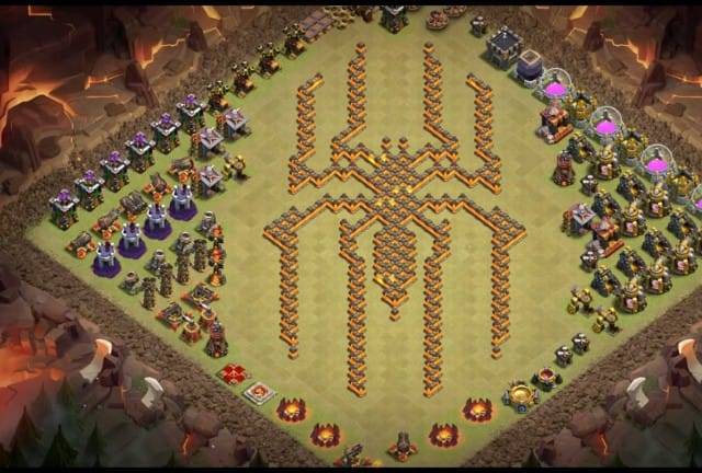 Troll Base TH10 with Link - Funny, Troll & Art Base Layout - Clash of Clans #8