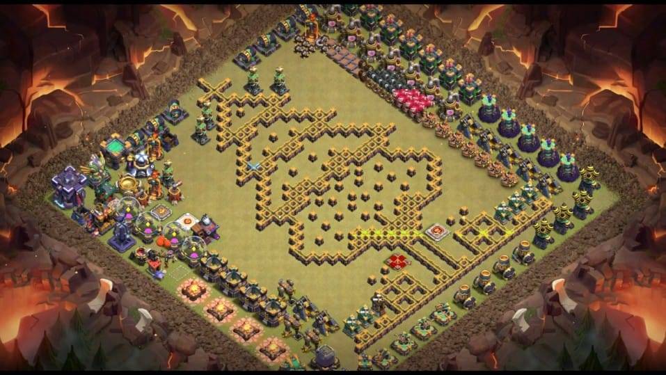 Troll Base TH15 with Link - Funny, Troll & Art Base Layout - Clash of Clans #11