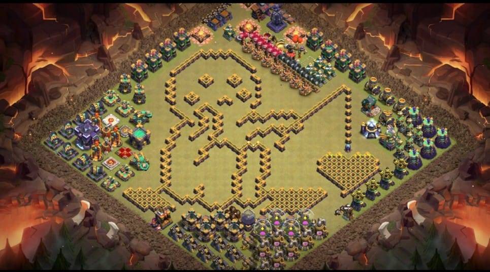 Troll Base TH15 with Link - Funny, Troll & Art Base Layout - Clash of Clans #13