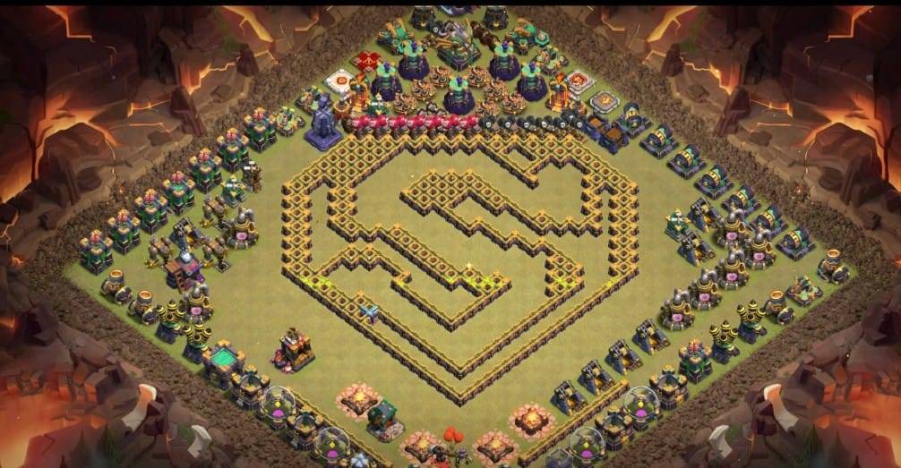 Troll Base TH15 with Link - Funny, Troll & Art Base Layout - Clash of Clans #14