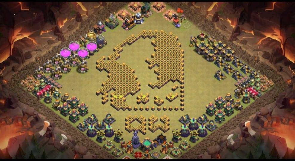 Troll Base TH15 with Link - Funny, Troll & Art Base Layout - Clash of Clans #40