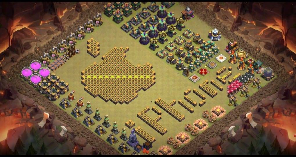 Troll Base TH15 with Link - Funny, Troll & Art Base Layout - Clash of Clans #42