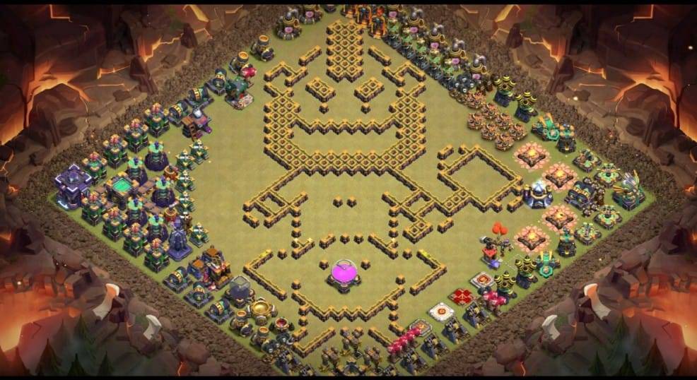 Troll Base TH15 with Link - Funny, Troll & Art Base Layout - Clash of Clans #48
