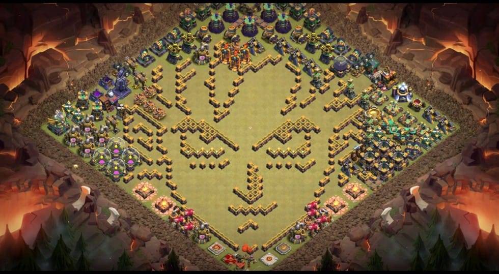 Troll Base TH15 with Link - Funny, Troll & Art Base Layout - Clash of Clans #64