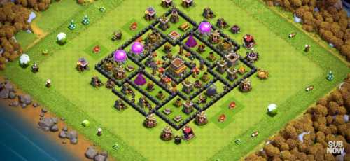 Farming Base TH8  With Link Max, Hybrid - Layout  Plan  Design - Clash of Clans  - #3