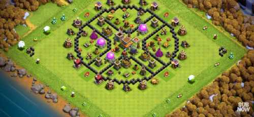 Farming Base TH8  With Link Max, Hybrid - Layout  Plan  Design - Clash of Clans  - #4