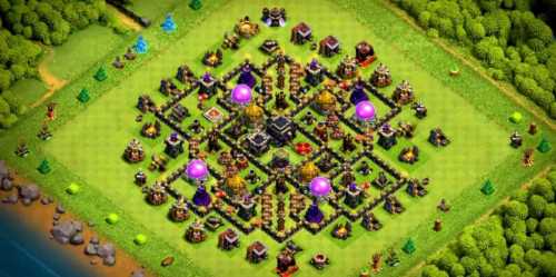 Farming Base TH9 With Link Max, Hybrid - Layout  Plan  Design - Clash of Clans  - #2