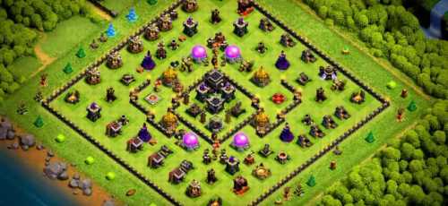 Farming Base TH9 With Link Max, Hybrid - Layout  Plan  Design - Clash of Clans  - #4