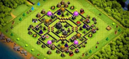 Farming Base TH9 With Link Max, Hybrid - Layout  Plan  Design - Clash of Clans  - #5