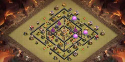 Troll Base TH8 with Link - Funny, Troll  Art Base Layout - Clash of Clans, #3