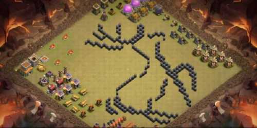 Troll Base TH8 with Link - Funny, Troll  Art Base Layout - Clash of Clans, #5