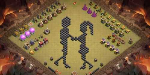 Troll Base TH8 with Link - Funny, Troll  Art Base Layout - Clash of Clans, #6