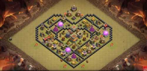 Troll Base TH8 with Link - Funny, Troll  Art Base Layout - Clash of Clans, #8