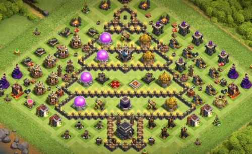 Troll Base TH9 with Link - Funny, Troll  Art Base Layout - Clash of Clans #11