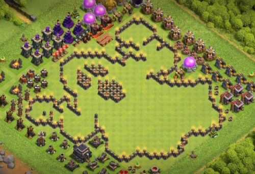 Troll Base TH9 with Link - Funny, Troll  Art Base Layout - Clash of Clans #15