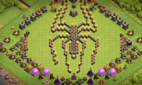 Troll Base TH9 with Link - Funny, Troll  Art Base Layout - Clash of Clans #19