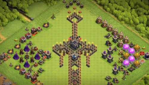 Troll Base TH9 with Link - Funny, Troll  Art Base Layout - Clash of Clans #20