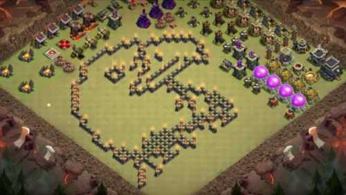 Troll Base TH9 with Link - Funny, Troll  Art Base Layout - Clash of Clans #7