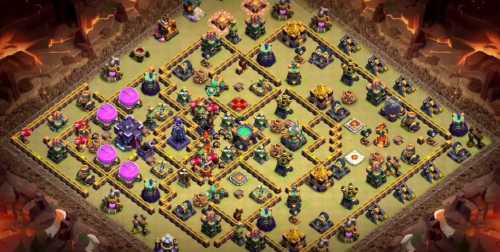 Trophy / Defense Base TH15 With Link TH Layout - Clash of Clans - #9