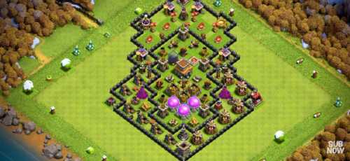 Trophy  Defense Base TH8 With Link TH Layout - Clash of Clans - #4